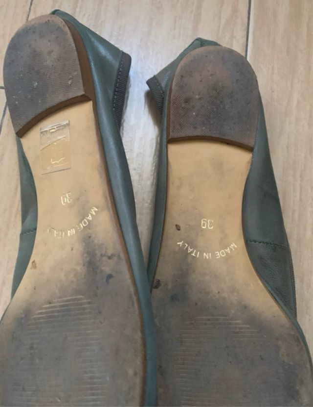 Manoletinas Pepperina Piel Lazo Verde Oliva