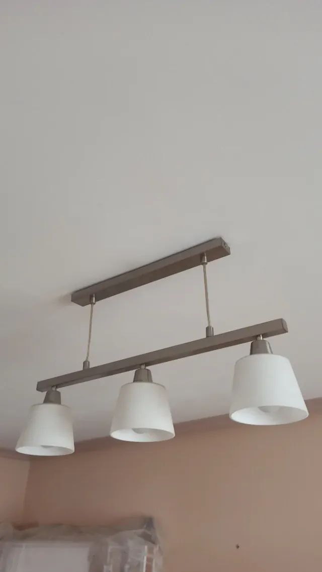 Lampada da soffitto 3 luci grigia e bianca