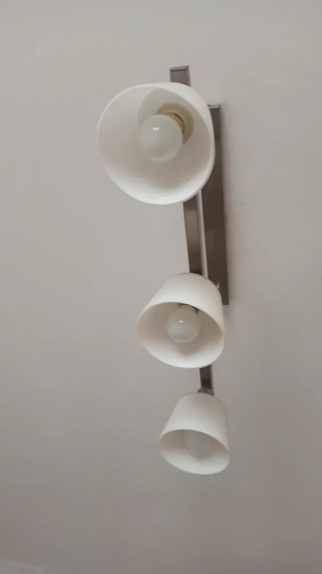 Lampada da soffitto 3 luci grigia e bianca