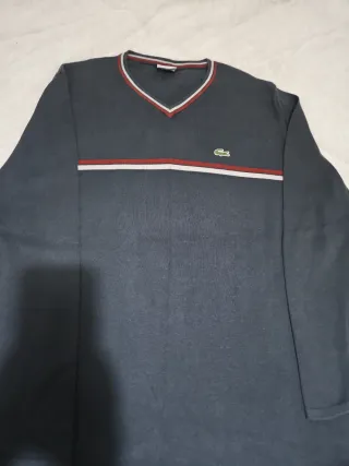 Jersey Lacoste Gris y Rojo