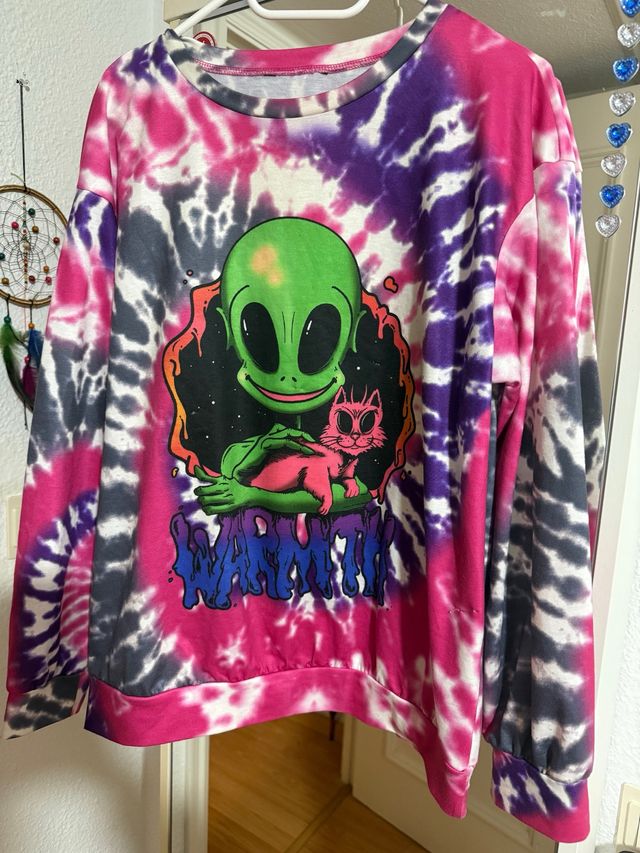 Sudadera Tie Dye Alien y Gato