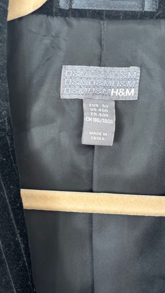 Traje H&M Veludo Preto Tamanho 50