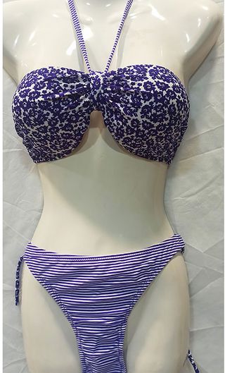 Bikini verde y blanco