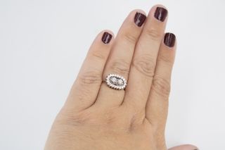 P23789SNJ Anillo oro blanco 14 K con diamantes