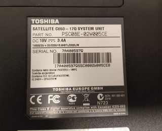 Toshiba Satellite C650 + Maletín (Piezas)