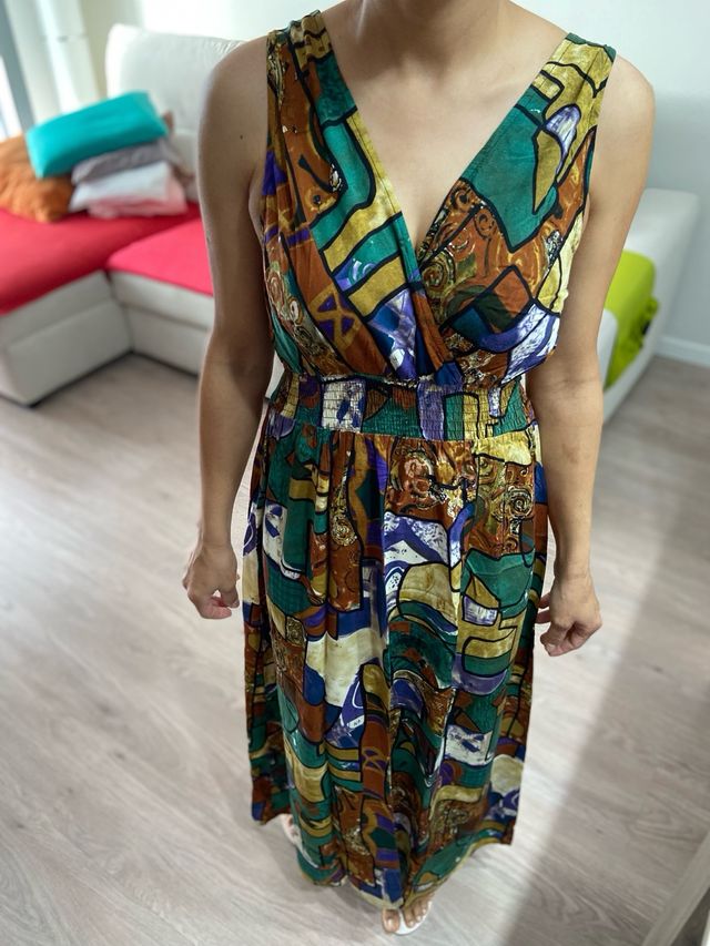 Vestido largo estampado verano