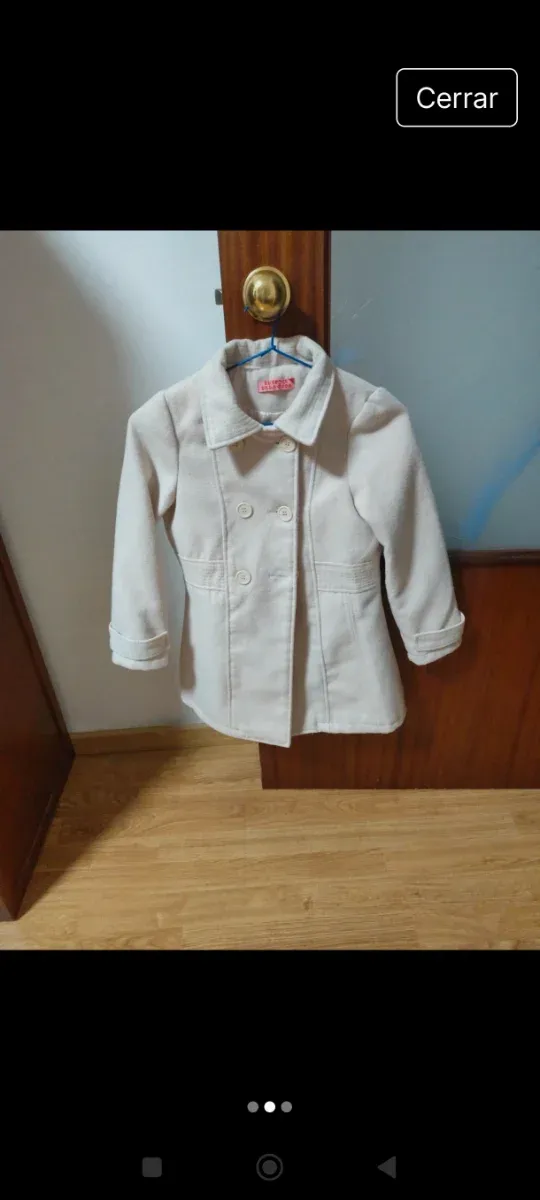 Abrigo niña largo 66 y de sisa 40 talla 8-9
