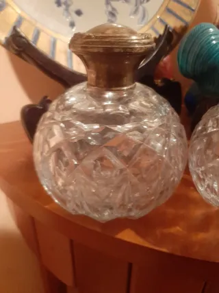 2 x Botellas Perfume Cristal Tallado