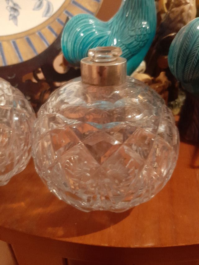 2 x Botellas Perfume Cristal Tallado
