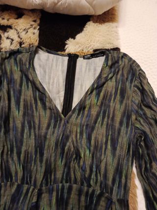 Vestido Pull and Bear verde estampado