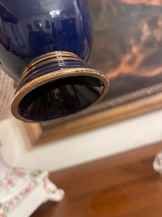 Vaso Porcellana Cobalto/Oro Decorativo