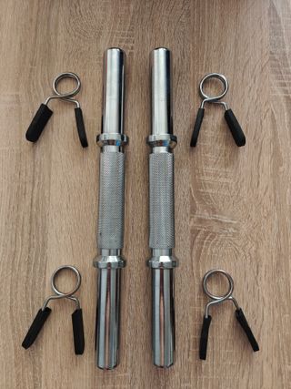 2 Mancuernas Cromadas con Pinzas