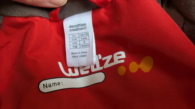 Mono de nieve infantil rojo Talla 8 años