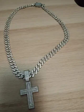 Colgante Cruz con Cadena Plata