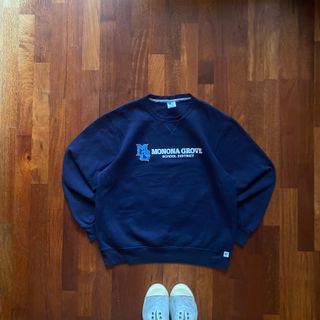 Sudadera Russell Azul Marino Vintage No Capucha L