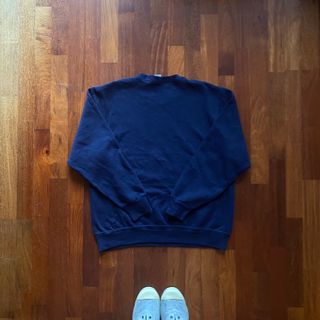 Sudadera Russell Azul Marino Vintage No Capucha L