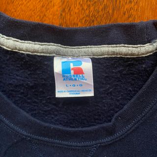 Sudadera Russell Azul Marino Vintage No Capucha L