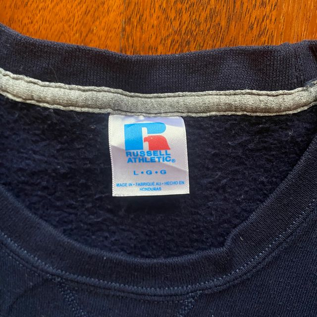 Sudadera Russell Azul Marino Vintage No Capucha L