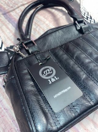 Bolso J&L Negro Cuero
