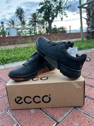 Zapatos de Golf ECCO Mujer Negro/Naranja