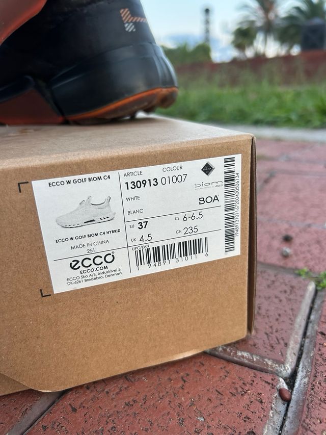 Zapatos de Golf ECCO Mujer Negro/Naranja