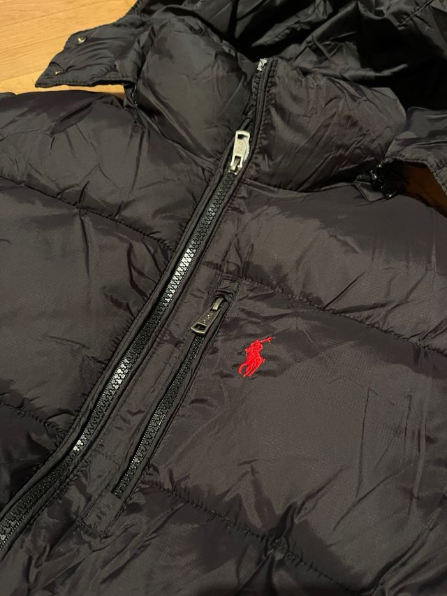 Abrigo Polo Ralph Lauren Plumas Negro