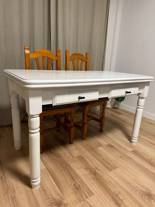 Mesa extensible madera blanca 130-190cm