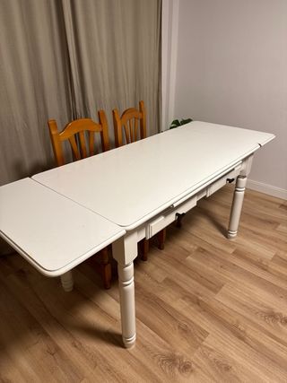 Mesa extensible madera blanca 130-190cm