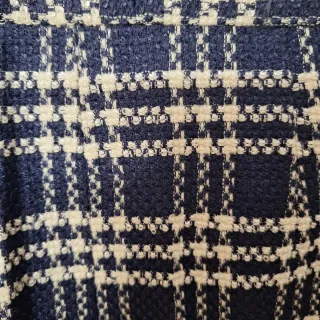 Gonna vintage  sartoriale a quadri bianchi e blu