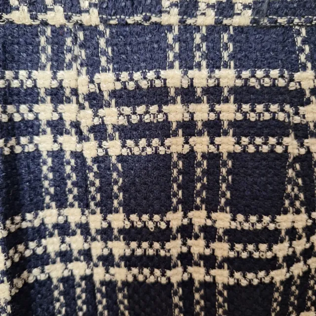 Gonna vintage  sartoriale a quadri bianchi e blu