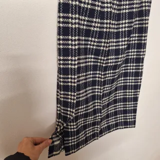 Gonna vintage  sartoriale a quadri bianchi e blu