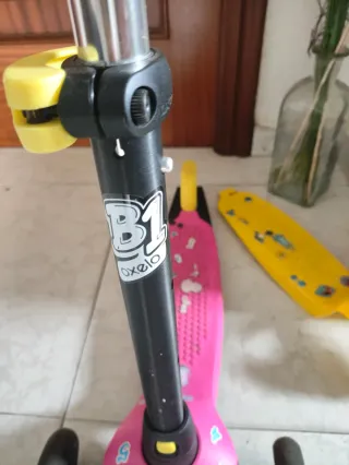 Patinete infantil 3 ruedas amarillo y rosa