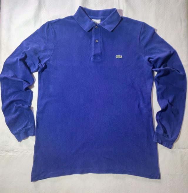 Polo Lacoste azul – manga larga