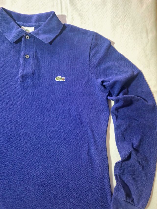 Polo Lacoste azul – manga larga