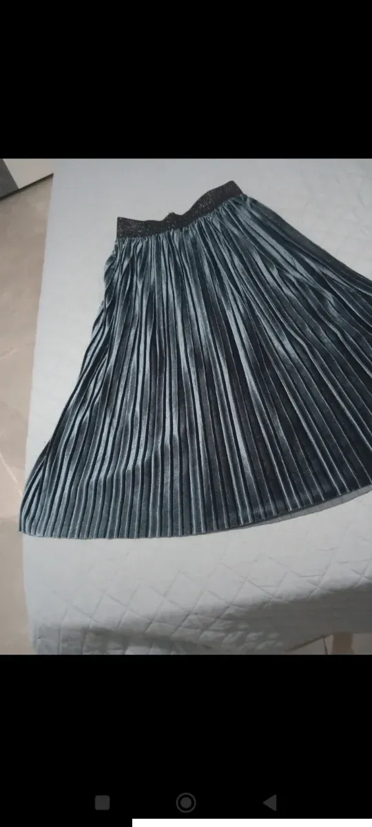 Maxigonna plissettata effetto metallico