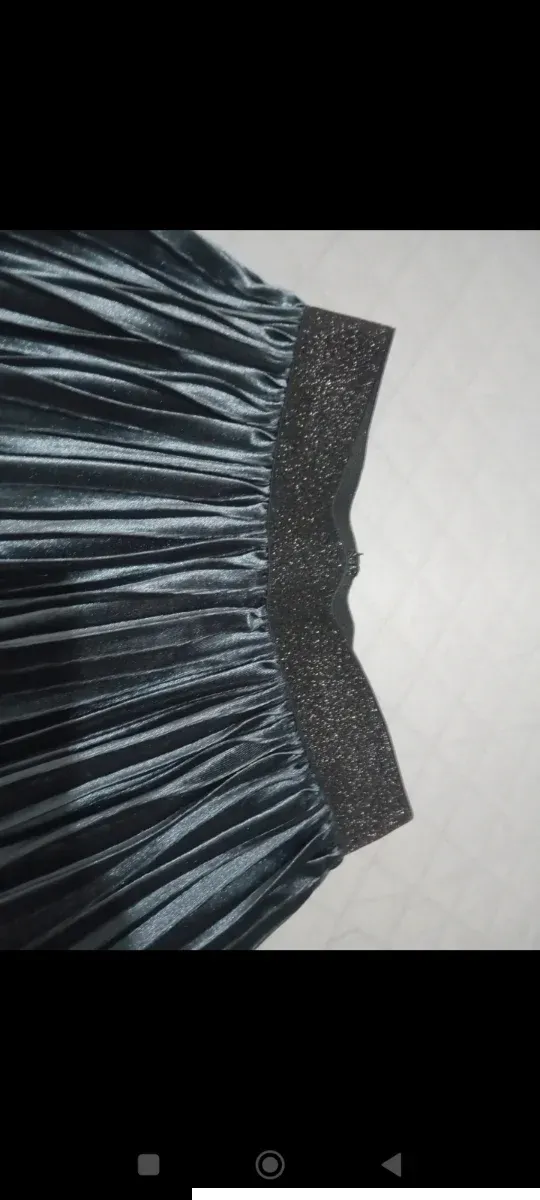 Maxigonna plissettata effetto metallico