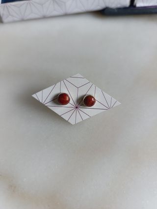 Pendientes Plata 925 Coral Rojo