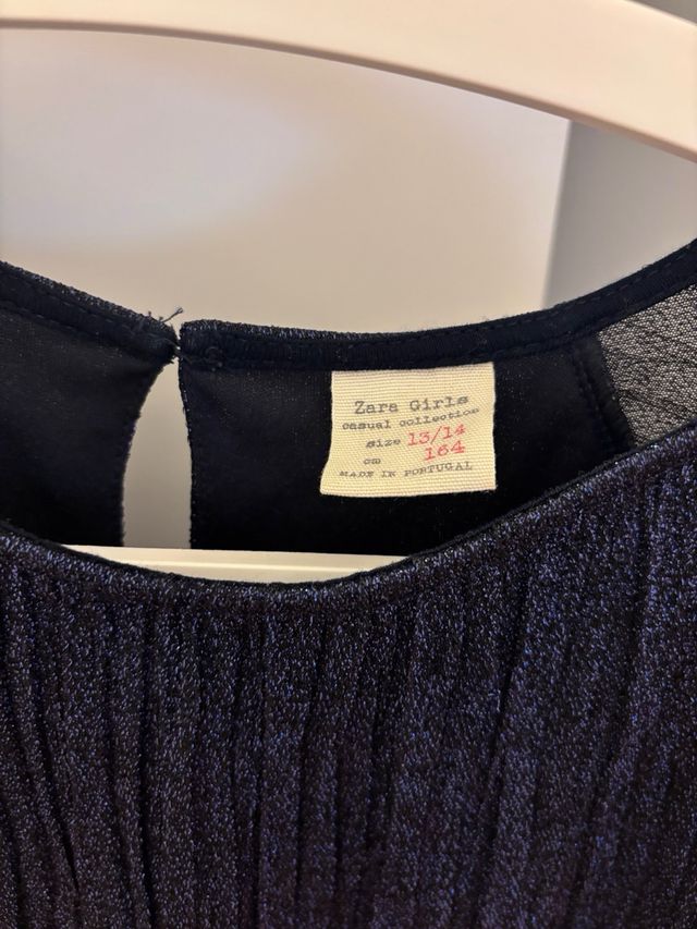 Vestido azul con brillo manga corta