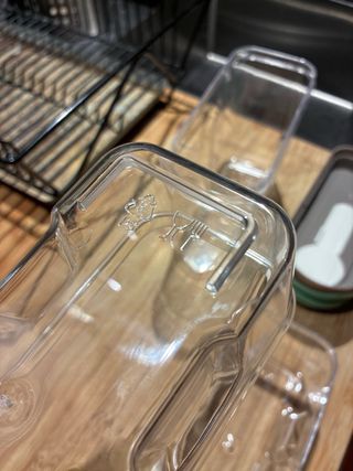 3 barattoli di plastica per cucina con coperchio