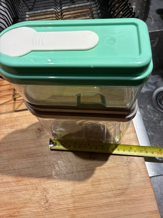 3 barattoli di plastica per cucina con coperchio