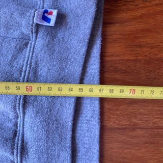 Sudadera Russell Gris Capucha Baloncesto Vintage S