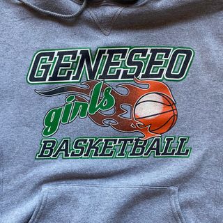 Sudadera Russell Gris Capucha Baloncesto Vintage S