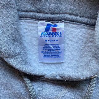 Sudadera Russell Gris Capucha Baloncesto Vintage S