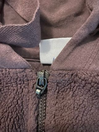 Felpa DEHA marrone con zip e cappuccio