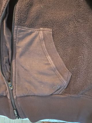 Felpa DEHA marrone con zip e cappuccio