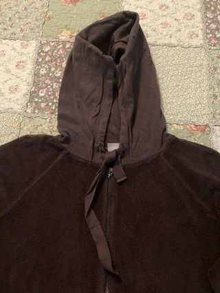 Felpa DEHA marrone con zip e cappuccio