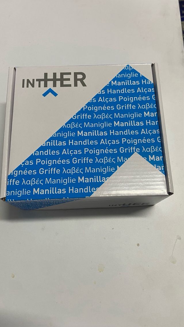 2 Tiradores puerta placa acero inoxidable Nuevo