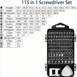 Juego Destornilladores Precisión 115 en 1