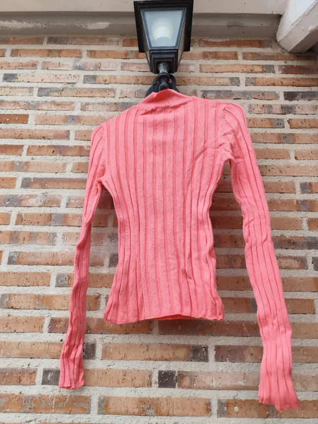 Jersey Stradivarius rosa canalé