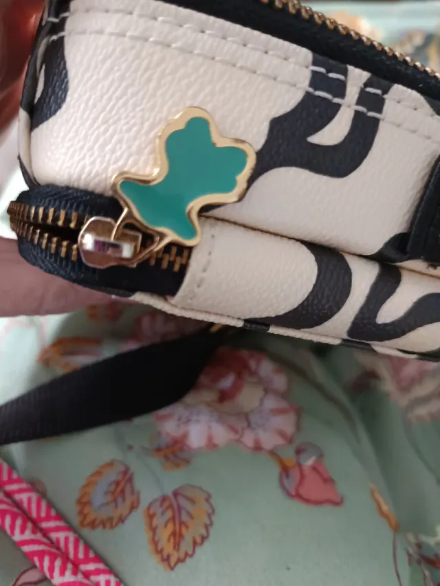 Bolso bandolera Tous beige y negro